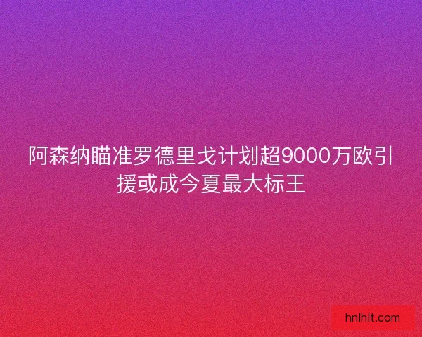 阿森纳瞄准罗德里戈计划超9000万欧引援或成今夏最大标王 阿森纳瞄准罗德里戈计划超9000万欧引援或成今夏最大标王